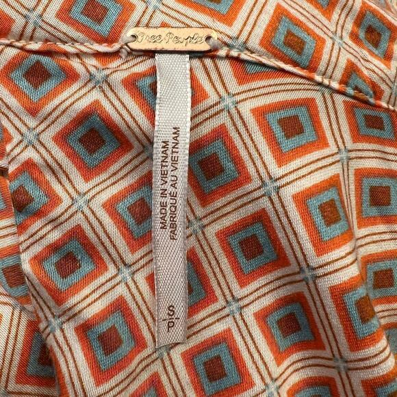 Free People NWT It Takes Two Geometric Print Collared Open Back Dress Size S - Picture 12 of 15